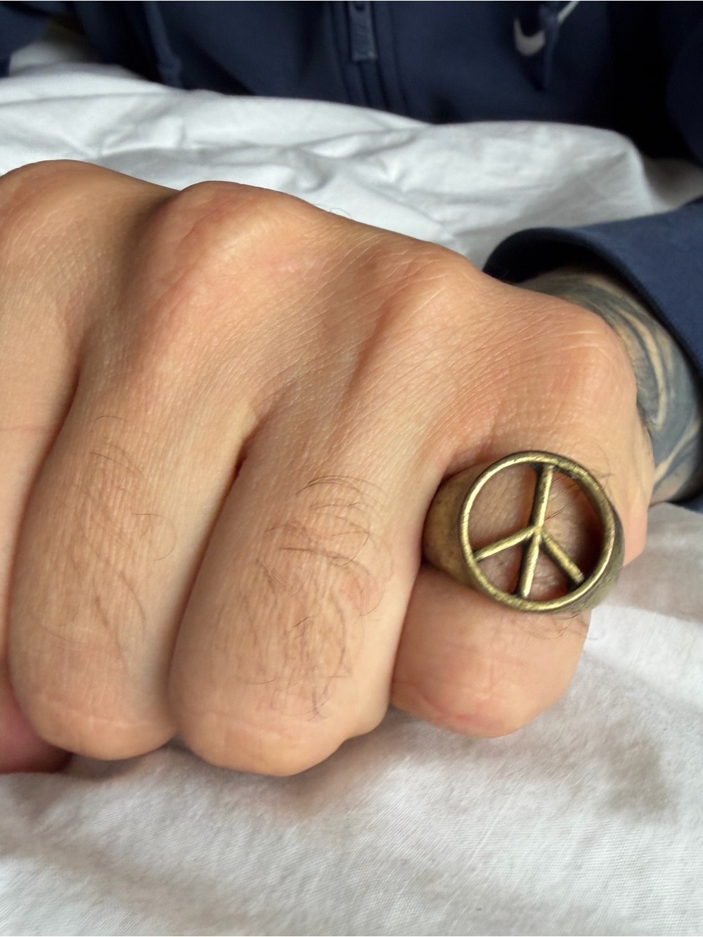 Vintage 1960’s Brass Peace Sign Ring